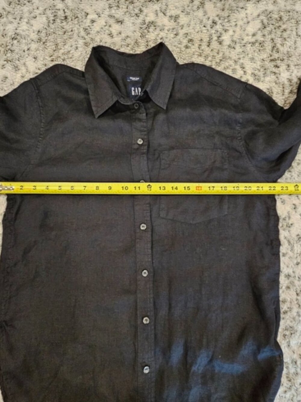 Gap SZ XS 100% Linen Longline Weekend Tunic Collared Button Down Long Sleeve - Picture 6 of 9